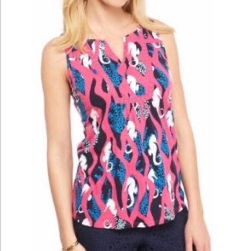 Crown and Ivy Seahorse Print Swing Tank Size L